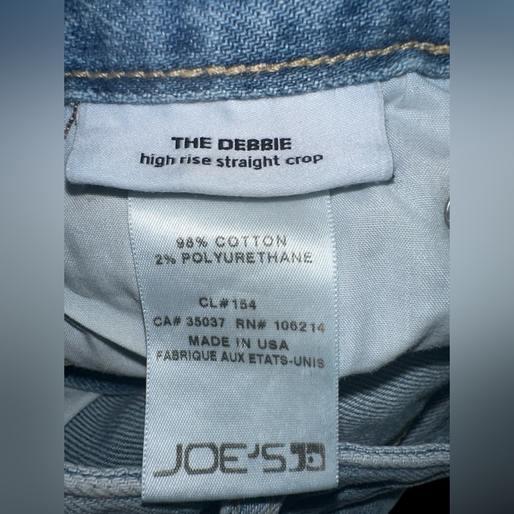 Joe’s Jeans The Debbie High Rise Straight Crop Jeans Floral Embroidered Sz 25 - Picture 6 of 10